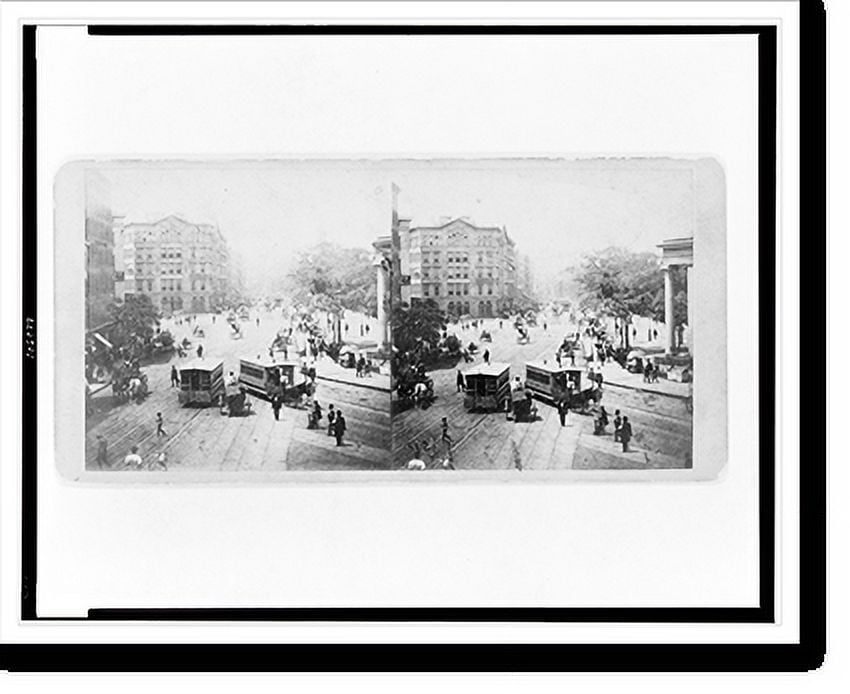 Historic Print, Park Row from Tryon Row, the City Hall Park on the ...