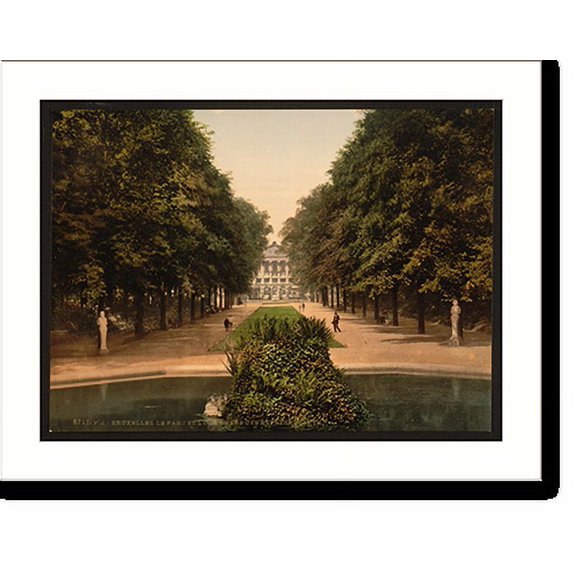 Historic Print, Park and Chamber of Representatives Brussels Belgium, 18" x 24"