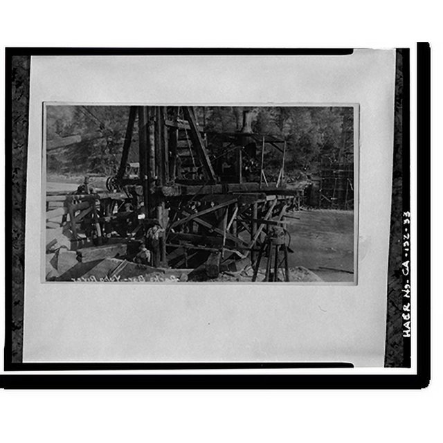 Historic Print, Parks Bar Bridge, Spanning Yuba River at State Highway