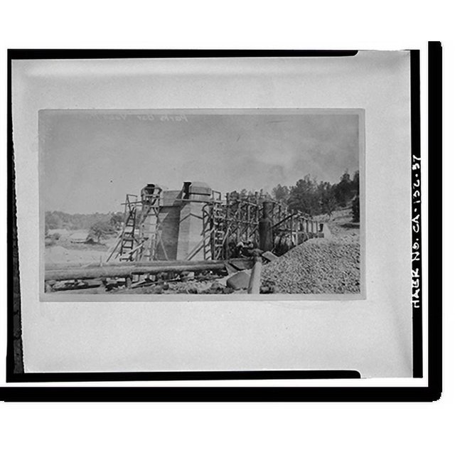 Historic Print, Parks Bar Bridge, Spanning Yuba River at State Highway