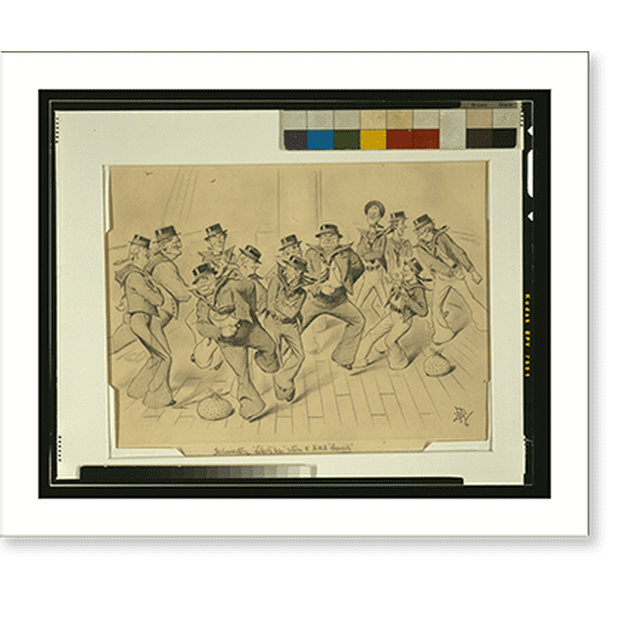Historic Print, Parliamentary Liberty Men" return to H.M.S. "Loquacity"" - 2, 18" x 24"