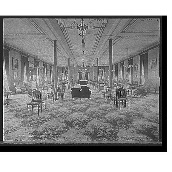 Historic Print, Parlor, Kraterskill [i.e. Kaaterskill] Hotel, Catskill Mountains, N.Y., 16" x 20"