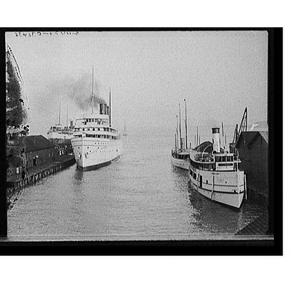 Historic Print, [Passenger steamer at dock, Mackinac, Mich.], 18" x 24"