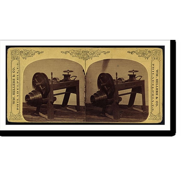 Historic Print, Patent bolt and nut screwing machine, 18" x 24"