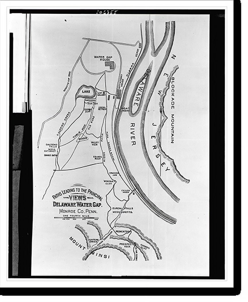 Historic Print, Paths leading to the principal views Delaware Water