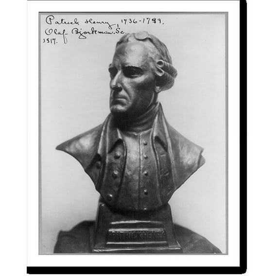 Historic Print, [Patrick Henry, 1736-1799, bronze bust, facing left], 16" x 20"