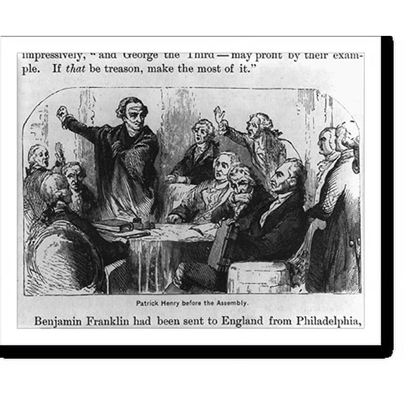 Historic Print, Patrick Henry before the assembly, 18" x 24"