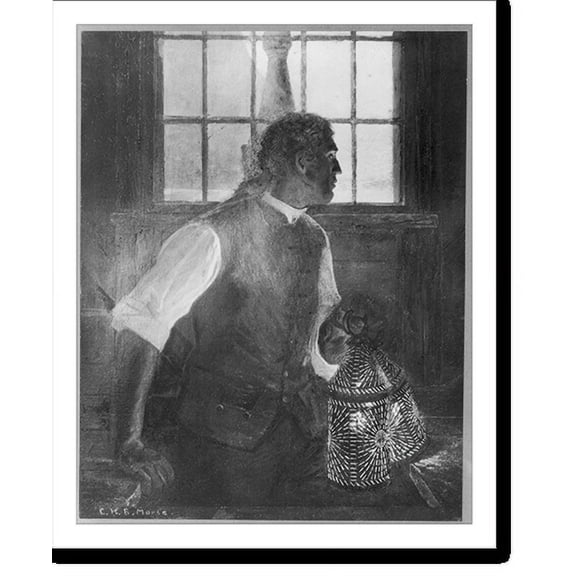 Historic Print, [Paul Revere, 1735-1818, half-length portrait, right profile, holding 2 lanterns], 16" x 20"