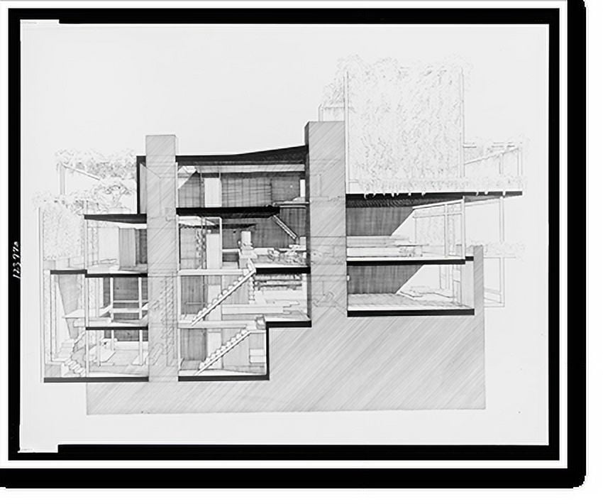 Historic Print, [Paul Rudolph's penthouse apartment, 23 Beekman Place ... - Constant Cross Penthouse Design Building Regarding Span Hand