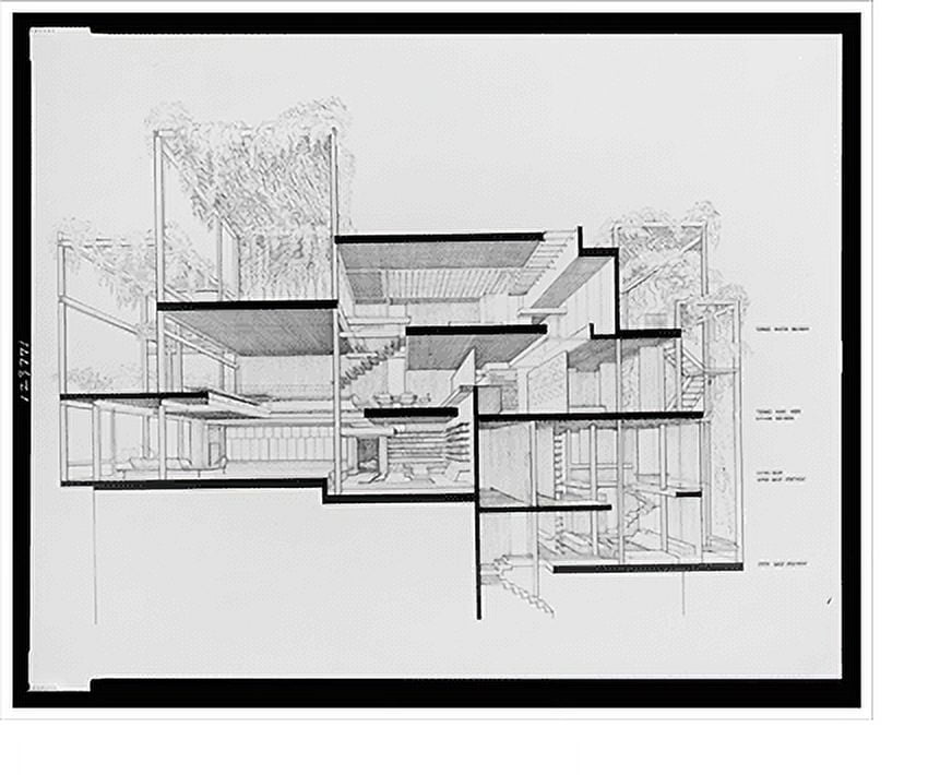Historic Print, [Paul Rudolph's penthouse apartment, 23 Beekman Place ...
