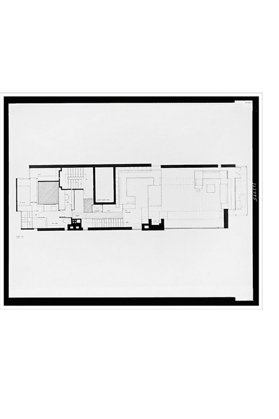Historic Print, [Paul Rudolph's penthouse apartment, 23 Beekman Place, New York City. Plan, second level. Photograph], 16" x 20"