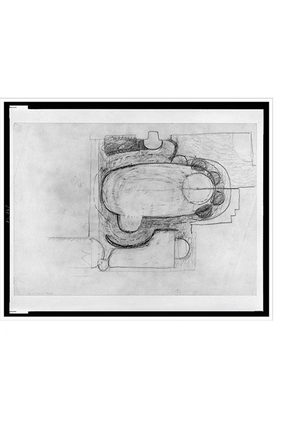 Historic Print, [Paul Rudolph's penthouse apartment, 23 Beekman Place, New York City. Sketch], 16" x 20"