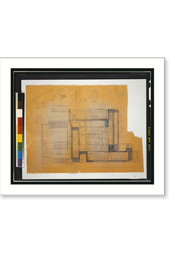 Historic Print, [Paul Rudolph's penthouse apartment, 23 Beekman Place, New York City. Sketch] - 3, 16" x 20"