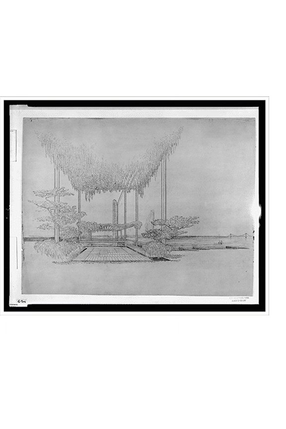 Historic Print, [Paul Rudolph's penthouse apartment, 23 Beekman Place, New York City. Terrace. Perspective], 16" x 20"