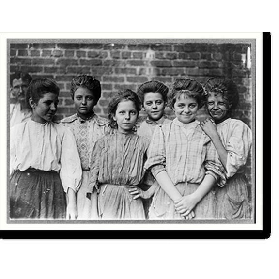 Historic Print, Payne Cotton Mill, Macon, Ga. See photo and label 538. Girl with dropping eyes and hands on hips has been helping one year. Jan. 20, 1909. Location: Macon, Georgia., 18" x 24"