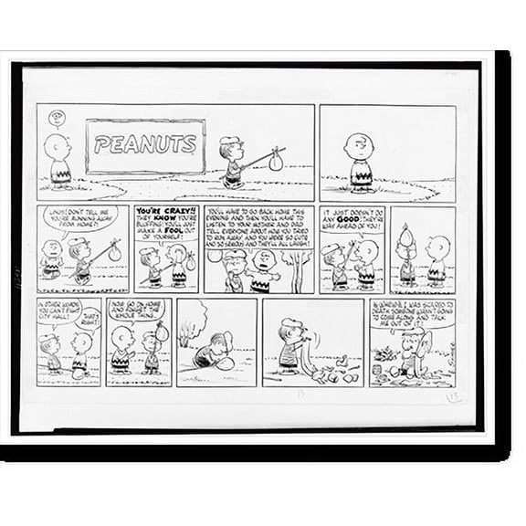 Historic Print, Peanuts. [Linus runs away from home], 18" x 24"