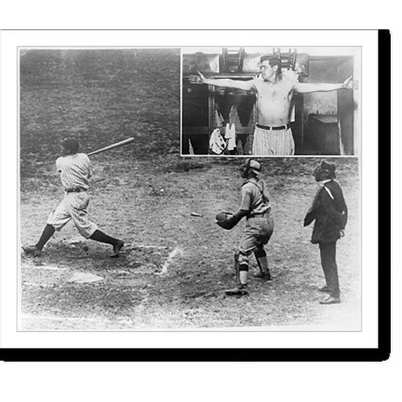 Historic Print, Peerless Babe" hangs up new world's record. "Babe" Ruth is seen making a new record with his third home run in one day in the recent double header between the Yanks and …16" x 20"