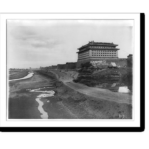 Historic Print, Peking - view along wall and Emperor's Palace, 18" x 24"