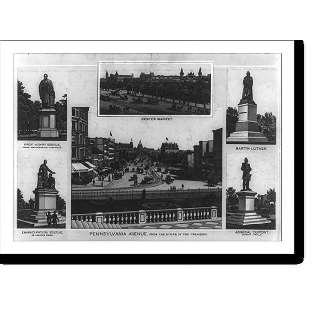 Historic Print, Pennsylvania Avenue, from the steps of the Treasury