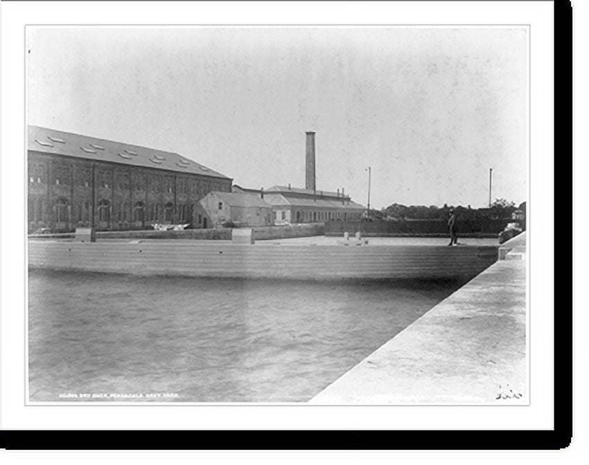 Historic Print, [Pensacola Navy Yard Dry dock], 16" x 20"