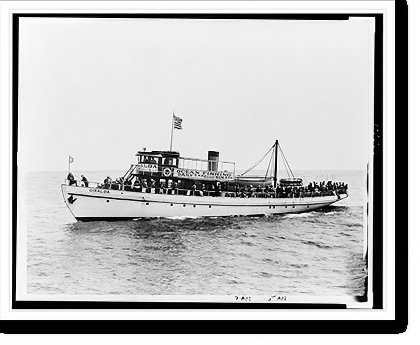 Historic Print, [People deep sea fishing on the Giralda, New York area