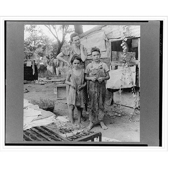 Historic Print, People living in miserable poverty, Elm Grove, Oklahoma County, Oklahoma, 16" x 20"