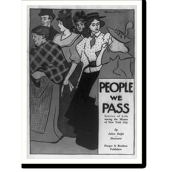 Historic Print, People we pass - stories of life among the masses of New York City. Edward Penfield., 16" x 20"