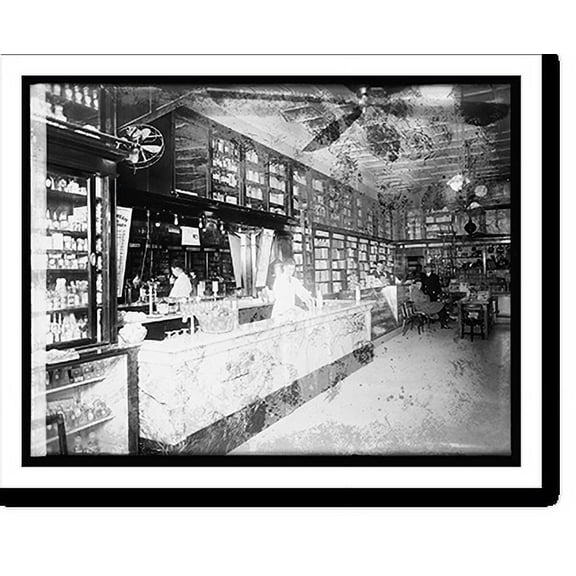 Historic Print, Peoples Drug Store, interior, Thompson, 15 and G, [Washington, D.C.], 18" x 24"