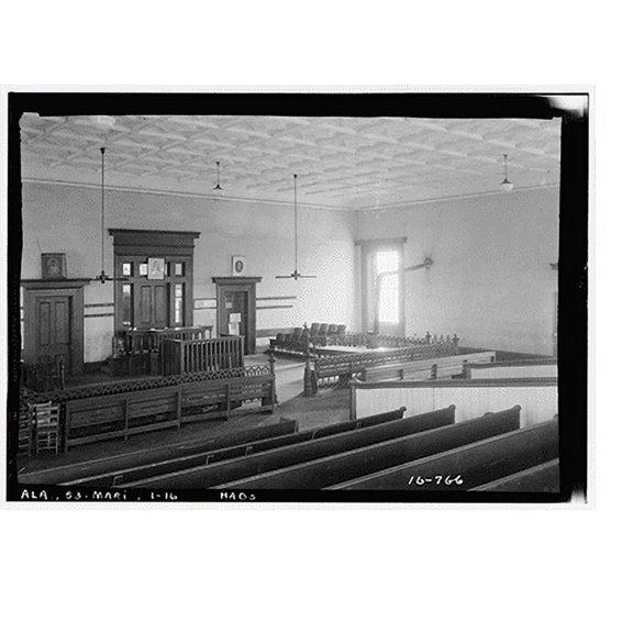 Historic Print, Perry County Court House, Square bounded by State Highway 5, Main Street, Gr, Marion, Perry County, AL - 16, 16" x 20"