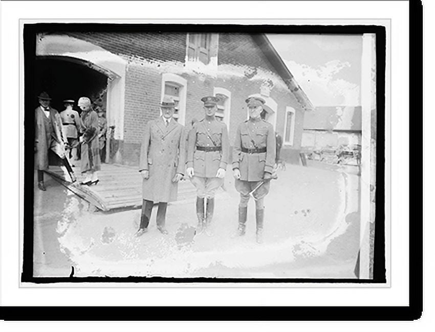 Historic Print, Pershing, Maj. L.A. Beard, Maj. Gen. J.L. Hines, 3/22