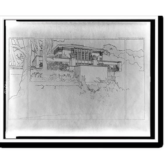 Historic Print, Perspektive vom Hardy-haus, Racine, Wisconsin, 18" x 24"