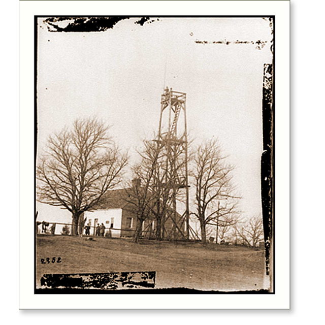 Historic Print, Petersburg Va. Signal tower at 14th New York Heavy