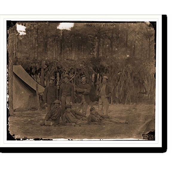 Historic Print, Petersburg Virginia. Group of men of Company A U.S. Engineer Battalion, 16" x 20"