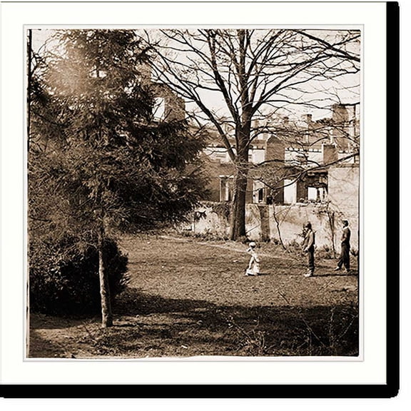 Historic Print, Petersburg Virginia. View in garden in rear of Dunlops house Bollingbrook street, 16" x 20"