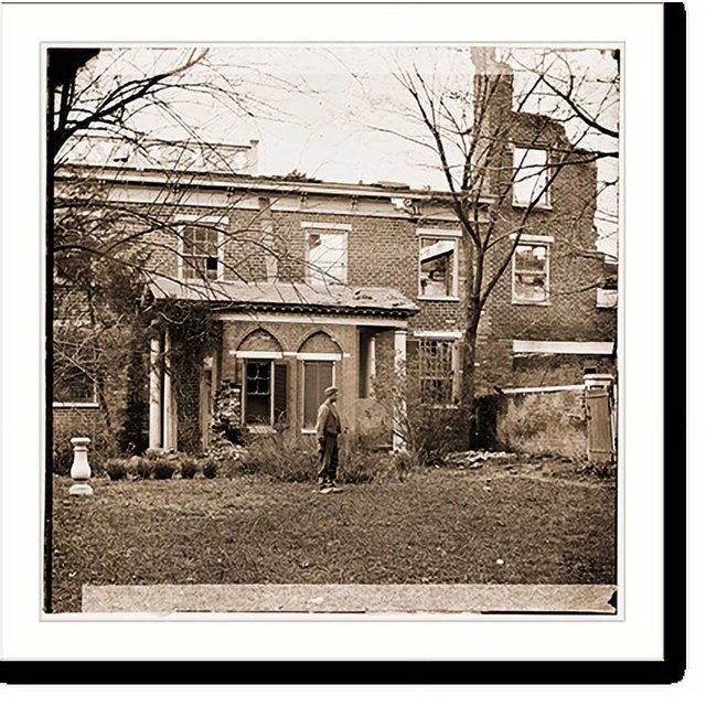 Historic Print, Petersburg Virginia. View in rear of Dunlops house