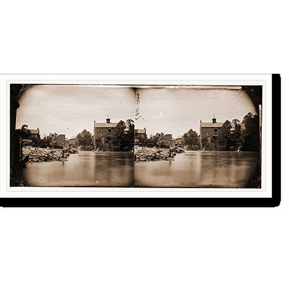 Historic Print, Petersburg Virginia. View of mills, 18" x 24"