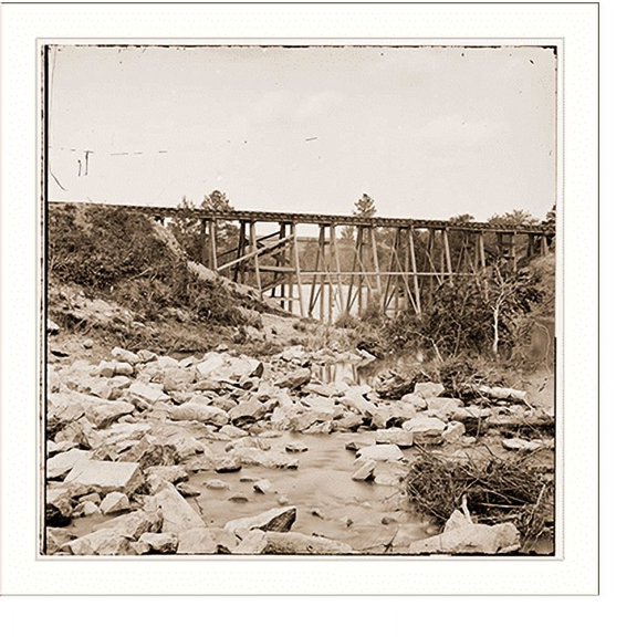 Historic Print, Petersburg Virginia (vicinity). South Side Railroad trestle (west of Petersburg) ac, 18" x 24"