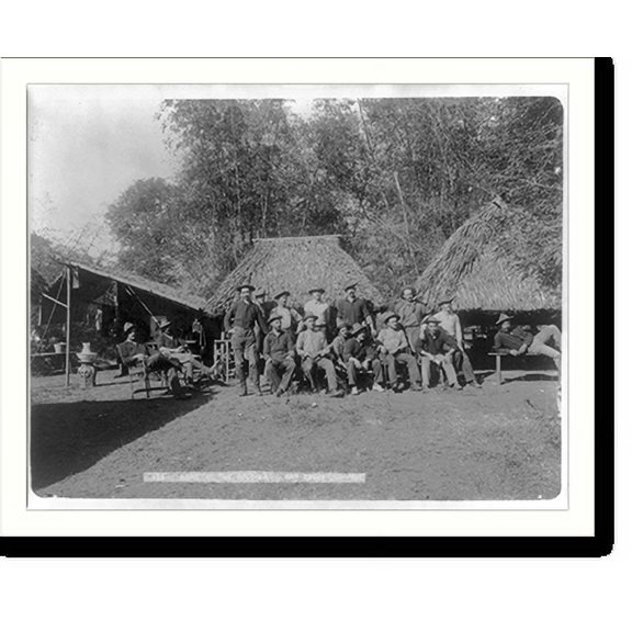 Historic Print, [Philippine Insurrection, 1899: U.S. soldiers posed at San Roque camp], 16" x 20"