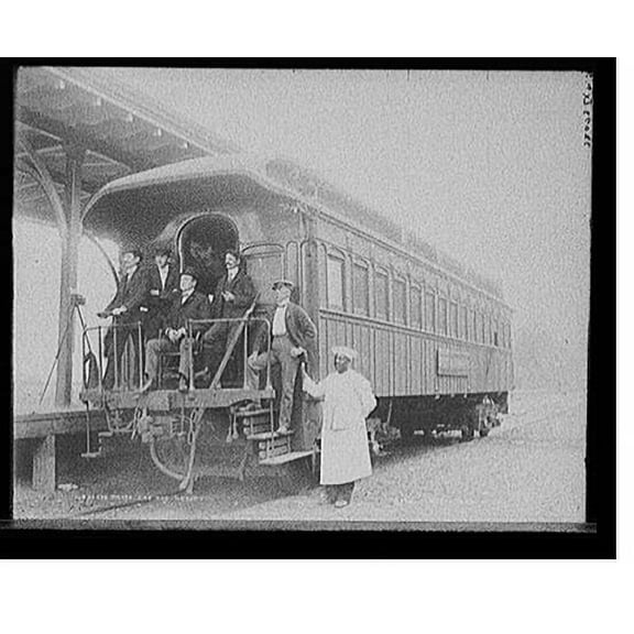 Historic Print, Photo. car and group, 16" x 20"