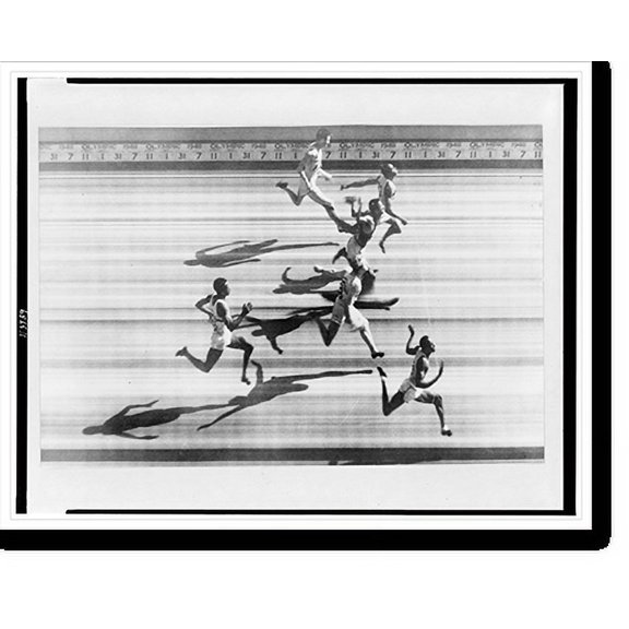 Historic Print, [Photo finish of the 100-meter dash at the 1948 Olympic games, won by Harrison Dillard. Also running are E. McDonald Bailey, Alastair McCorquodale, Lloyd Berrington LaBe...18" x 24"