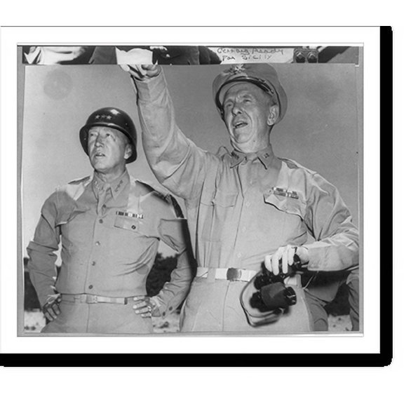 Historic Print, [Photo from Patton Papers in MSS Div.: George Smith Patton, 1885-1945, with Gen. Marshall, in field], 18" x 24"