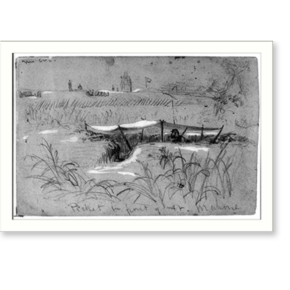 Historic Print, Picket in front of Ft. Mahone, 16" x 20"