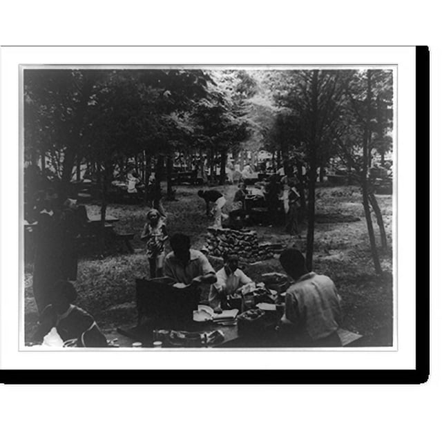 Historic Print, Picnic area in Wildwood State Park, 1936. Long Island