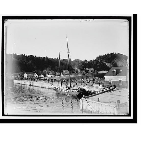 Historic Print, Pier at Murray Bay, St. Lawrence River, 18" x 24"