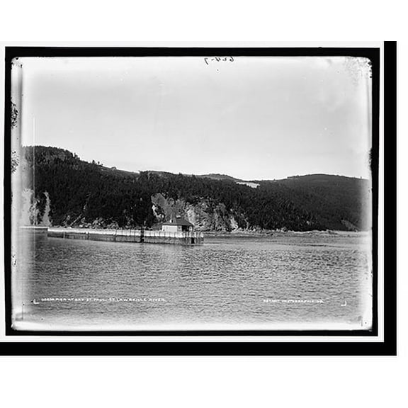 Historic Print, Pier at bay St. Paul, St. Lawrence River, 16" x 20"