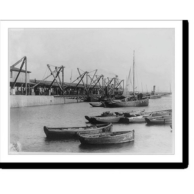 Historic Print, Pier no. 3, showing wooden portion which has been