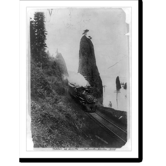 Historic Print, Pillar of Hercules, Columbia River, Oregon, 16" x 20"