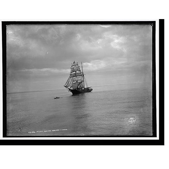 Historic Print, Pilot going aboard a brig, 16" x 20"