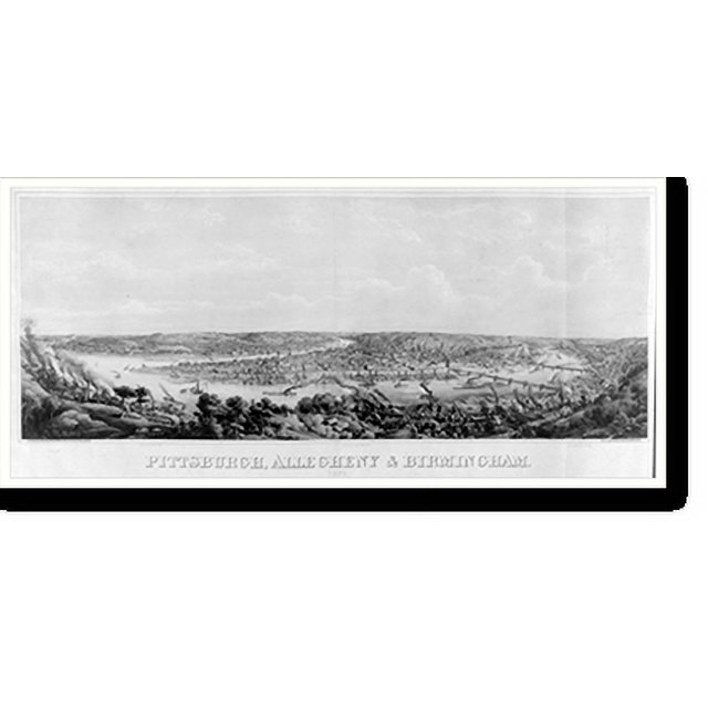Historic Print, Pittsburgh, Allegheny & Birmingham.drawn from nature