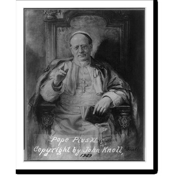 Historic Print, Pius XI, Pope, 1857-1939 (Achille Ratti - Pope, 1922-39), 18" x 24"